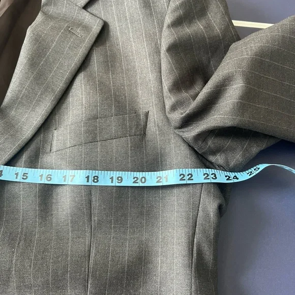 Brooks Brothers 346 Blazer Mens 45R Gray Wool Blend Suit Jacket Coat Set